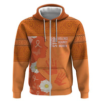 International Day for the Elimination of Violence Against Women Hoodie Polynesian Pattern LT03 Zip Hoodie Orange - Polynesian Pride