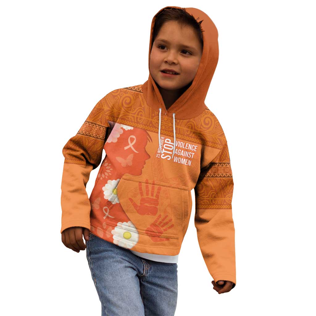 International Day for the Elimination of Violence Against Women Kid Hoodie Polynesian Pattern