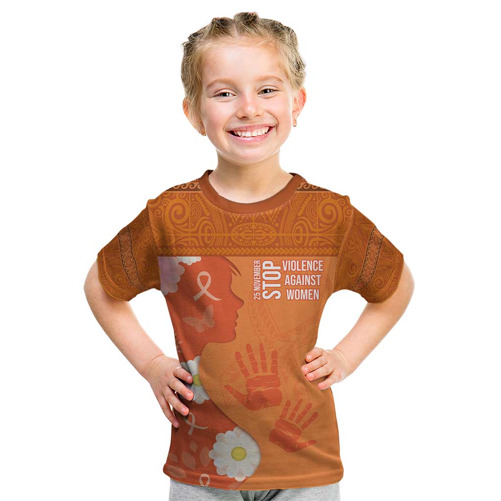 International Day for the Elimination of Violence Against Women Kid T Shirt Polynesian Pattern