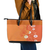 International Day for the Elimination of Violence Against Women Leather Tote Bag Polynesian Pattern LT03 - Polynesian Pride