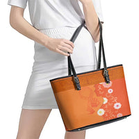 International Day for the Elimination of Violence Against Women Leather Tote Bag Polynesian Pattern LT03 - Polynesian Pride