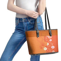 International Day for the Elimination of Violence Against Women Leather Tote Bag Polynesian Pattern LT03 - Polynesian Pride
