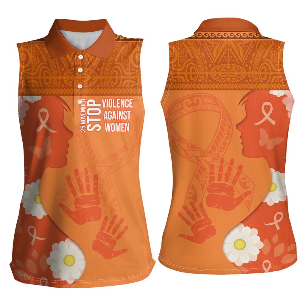 International Day for the Elimination of Violence Against Women Women Sleeveless Polo Shirt Polynesian Pattern
