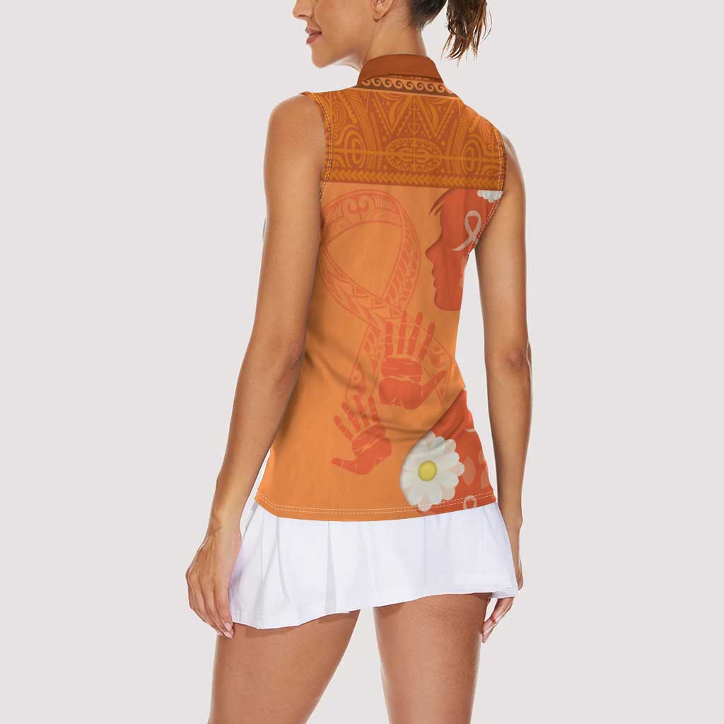 International Day for the Elimination of Violence Against Women Women Sleeveless Polo Shirt Polynesian Pattern
