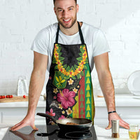 Hawaiian Independence Day Apron Kanaka Maoli Symbols With Tapa Motifs and Tropical Plants - Polynesian Pride
