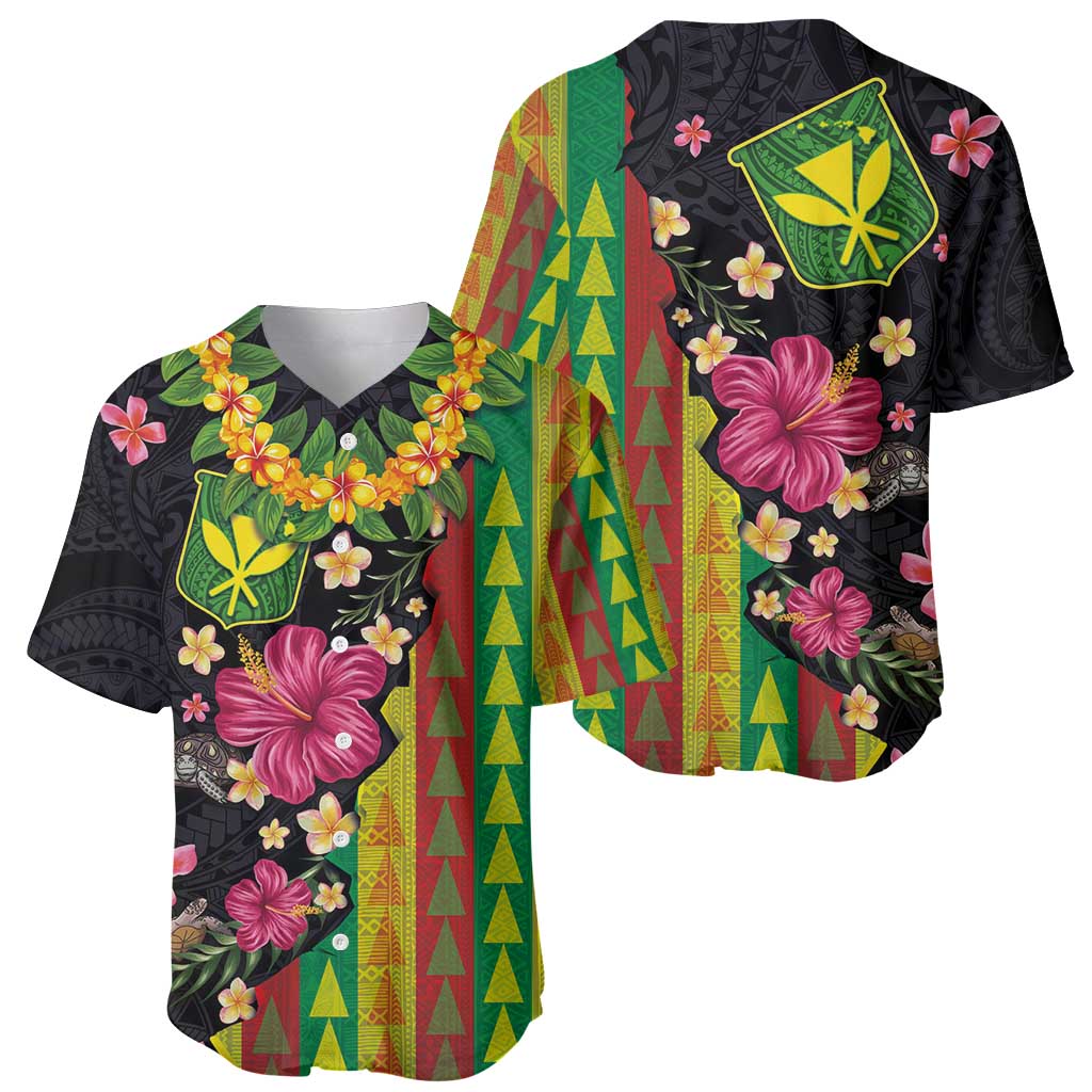 Hawaiian Independence Day Baseball Jersey Kanaka Maoli Symbols With Tapa Motifs and Tropical Plants - Polynesian Pride