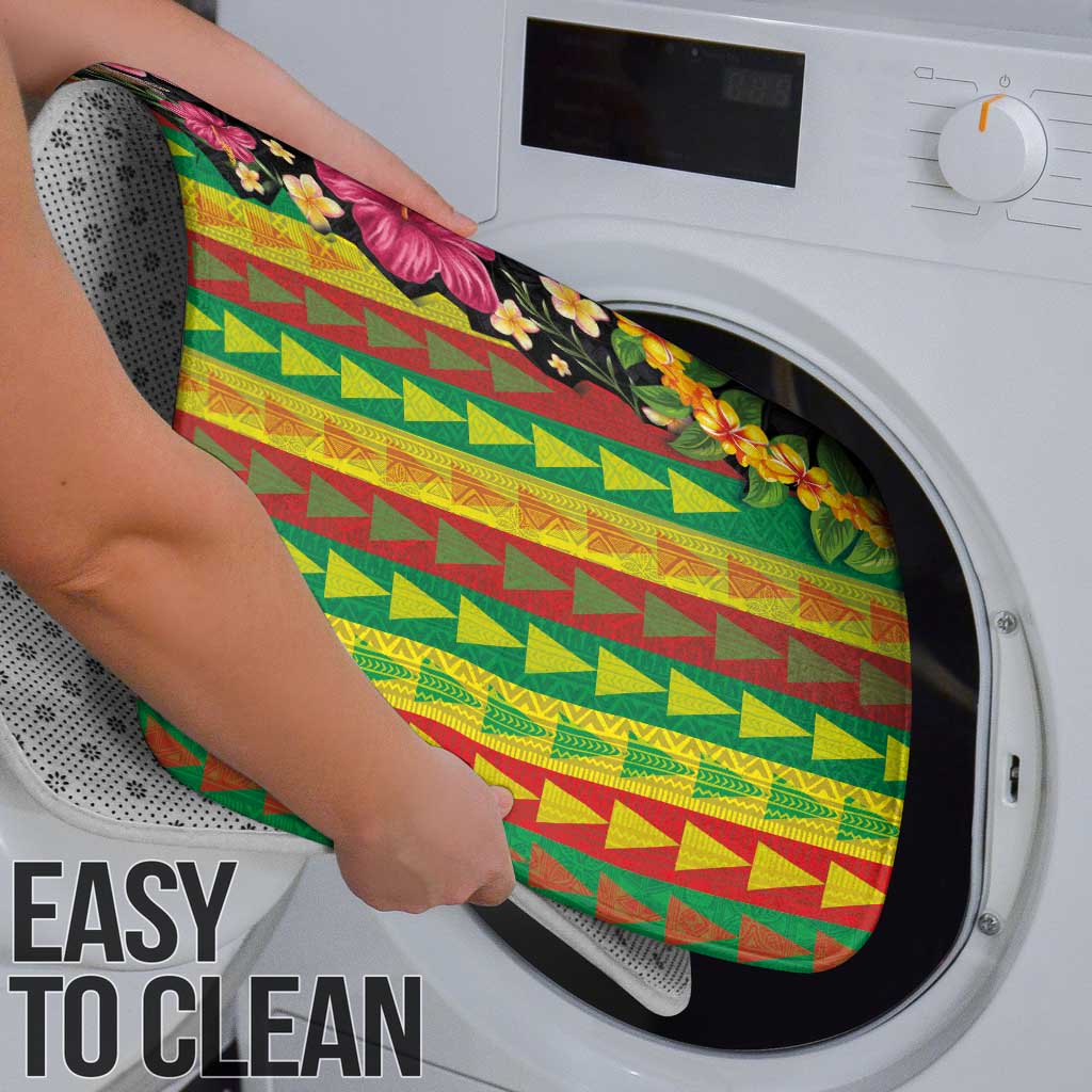 Hawaiian Independence Day Bathroom Set Kanaka Maoli Symbols With Tapa Motifs and Tropical Plants - Polynesian Pride