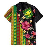 Hawaiian Independence Day Family Matching Long Sleeve Bodycon Dress and Hawaiian Shirt Kanaka Maoli Symbols With Tapa Motifs and Tropical Plants - Polynesian Pride