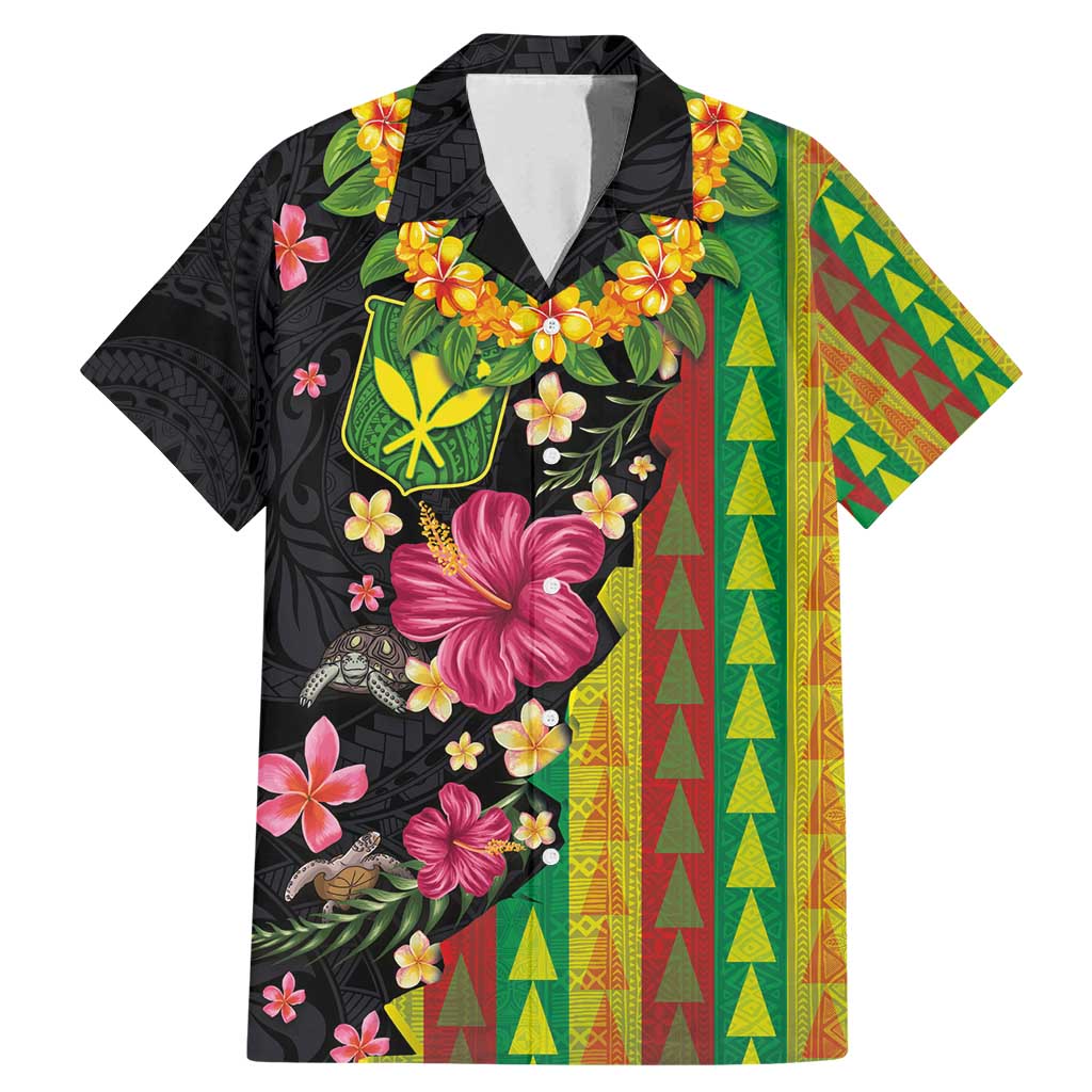 Hawaiian Independence Day Family Matching Mermaid Dress and Hawaiian Shirt Kanaka Maoli Symbols With Tapa Motifs and Tropical Plants - Polynesian Pride