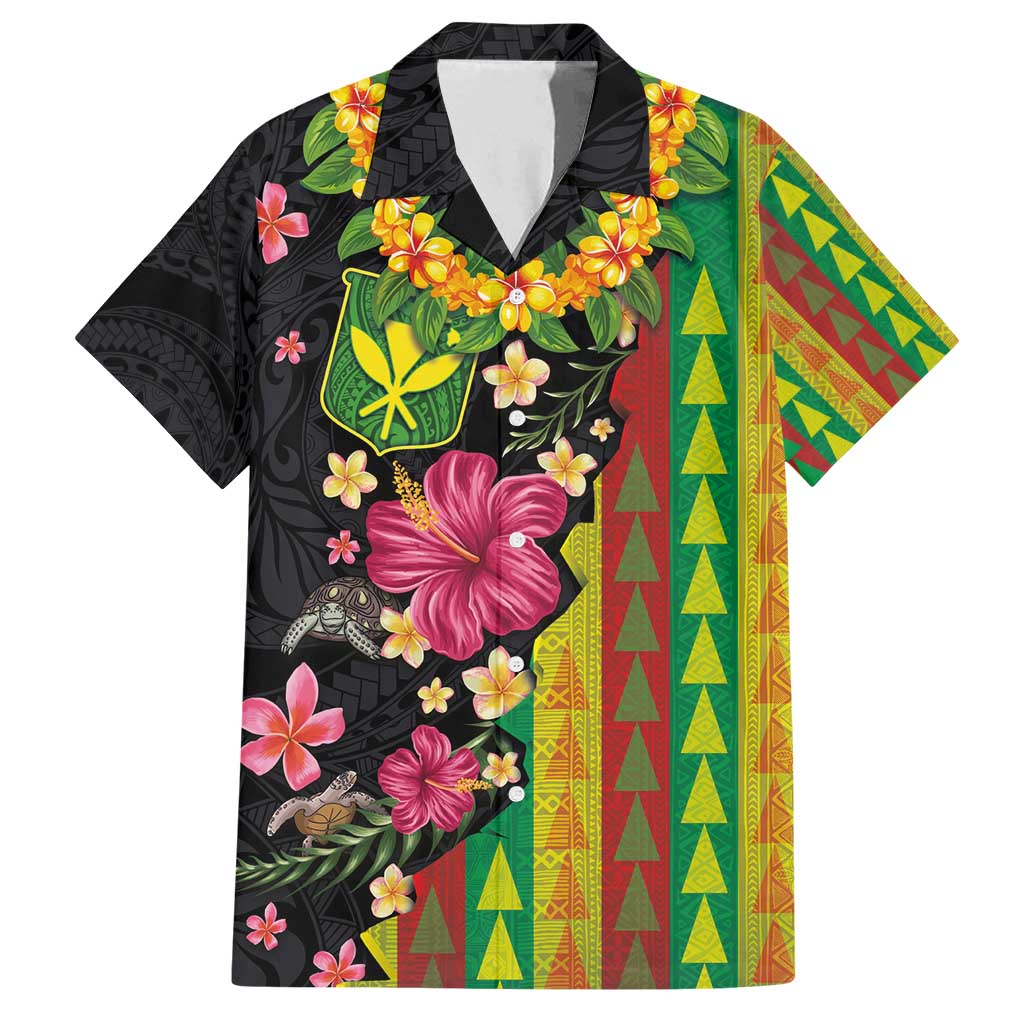 Hawaiian Independence Day Family Matching Tank Maxi Dress and Hawaiian Shirt Kanaka Maoli Symbols With Tapa Motifs and Tropical Plants - Polynesian Pride