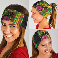 Hawaiian Independence Day Neck Gaiter Kanaka Maoli Symbols With Tapa Motifs and Tropical Plants - Polynesian Pride