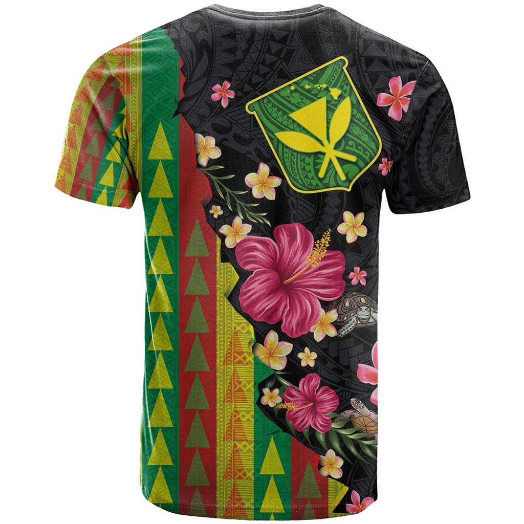 Hawaiian Independence Day T Shirt Kanaka Maoli Symbols With Tapa Motifs and Tropical Plants - Polynesian Pride