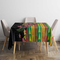 Hawaiian Independence Day Tablecloth Kanaka Maoli Symbols With Tapa Motifs and Tropical Plants - Polynesian Pride