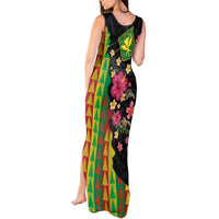 Hawaiian Independence Day Tank Maxi Dress Kanaka Maoli Symbols With Tapa Motifs and Tropical Plants - Polynesian Pride