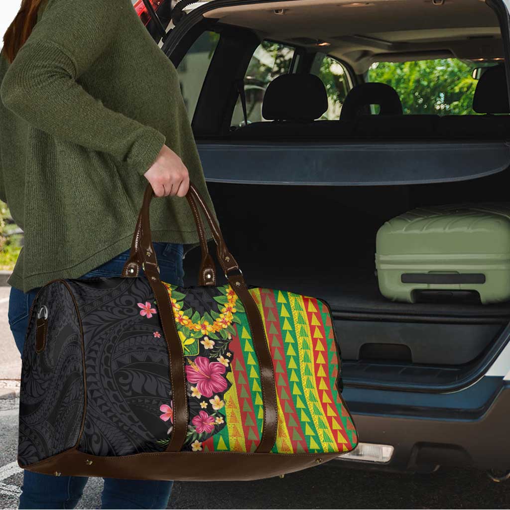 Hawaiian Independence Day Travel Bag Kanaka Maoli Symbols With Tapa Motifs and Tropical Plants - Polynesian Pride