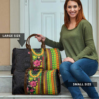 Hawaiian Independence Day Travel Bag Kanaka Maoli Symbols With Tapa Motifs and Tropical Plants - Polynesian Pride