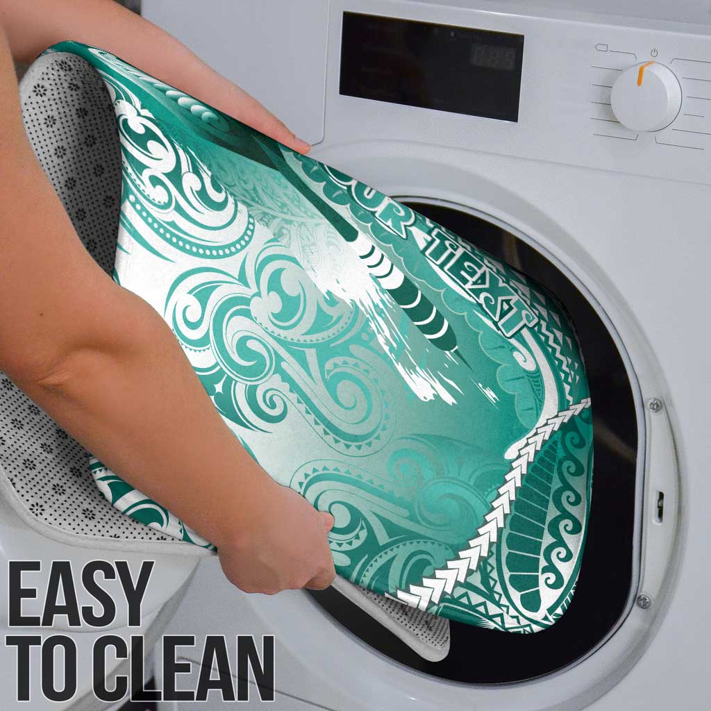 Personalised New Zealand Aotearoa Darts Masters Bathroom Set Maori Art Tattoo with Tribal Dart Symbol Teal Color - Polynesian Pride