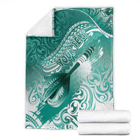 Personalised New Zealand Aotearoa Darts Masters Blanket Maori Art Tattoo with Tribal Dart Symbol Teal Color - Polynesian Pride