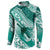 Personalised New Zealand Aotearoa Darts Masters Button Sweatshirt Maori Art Tattoo with Tribal Dart Symbol Teal Color - Polynesian Pride