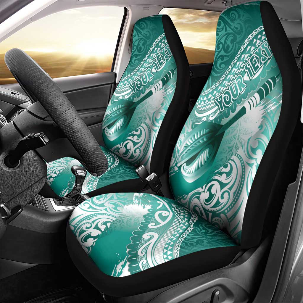 Personalised New Zealand Aotearoa Darts Masters Car Seat Cover Maori Art Tattoo with Tribal Dart Symbol Teal Color - Polynesian Pride