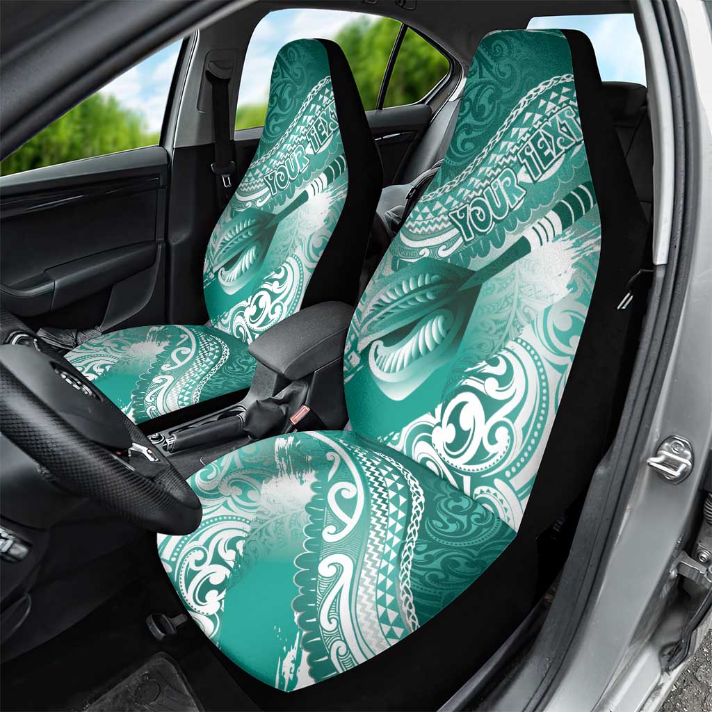 Personalised New Zealand Aotearoa Darts Masters Car Seat Cover Maori Art Tattoo with Tribal Dart Symbol Teal Color - Polynesian Pride
