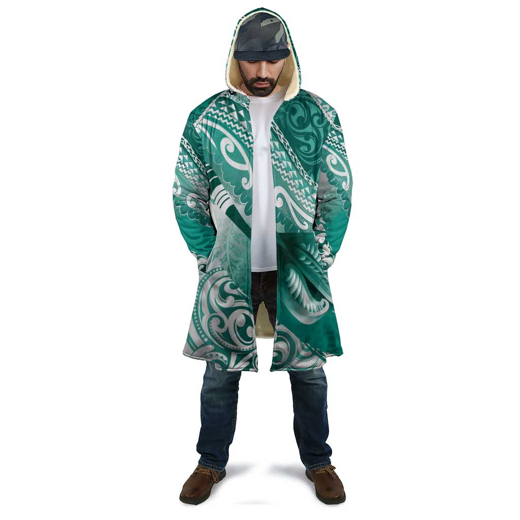 Personalised New Zealand Aotearoa Darts Masters Cloak Maori Art Tattoo with Tribal Dart Symbol Teal Color - Polynesian Pride