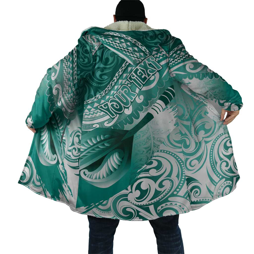 Personalised New Zealand Aotearoa Darts Masters Cloak Maori Art Tattoo with Tribal Dart Symbol Teal Color - Polynesian Pride