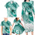 Personalised New Zealand Aotearoa Darts Masters Family Matching Long Sleeve Bodycon Dress and Hawaiian Shirt Maori Art Tattoo with Tribal Dart Symbol Teal Color - Polynesian Pride