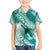 Personalised New Zealand Aotearoa Darts Masters Family Matching Off The Shoulder Long Sleeve Dress and Hawaiian Shirt Maori Art Tattoo with Tribal Dart Symbol Teal Color - Polynesian Pride
