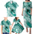 Personalised New Zealand Aotearoa Darts Masters Family Matching Puletasi and Hawaiian Shirt Maori Art Tattoo with Tribal Dart Symbol Teal Color - Polynesian Pride