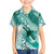 Personalised New Zealand Aotearoa Darts Masters Family Matching Short Sleeve Bodycon Dress and Hawaiian Shirt Maori Art Tattoo with Tribal Dart Symbol Teal Color - Polynesian Pride
