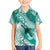 Personalised New Zealand Aotearoa Darts Masters Family Matching Summer Maxi Dress and Hawaiian Shirt Maori Art Tattoo with Tribal Dart Symbol Teal Color - Polynesian Pride
