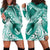 Personalised New Zealand Aotearoa Darts Masters Hoodie Dress Maori Art Tattoo with Tribal Dart Symbol Teal Color - Polynesian Pride