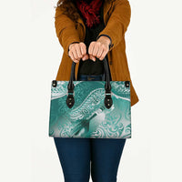 Personalised New Zealand Aotearoa Darts Masters Leather Bag Maori Art Tattoo with Tribal Dart Symbol Teal Color - Polynesian Pride