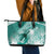 Personalised New Zealand Aotearoa Darts Masters Leather Tote Bag Maori Art Tattoo with Tribal Dart Symbol Teal Color - Polynesian Pride