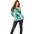 Personalised New Zealand Aotearoa Darts Masters Off Shoulder Sweater Maori Art Tattoo with Tribal Dart Symbol Teal Color - Polynesian Pride