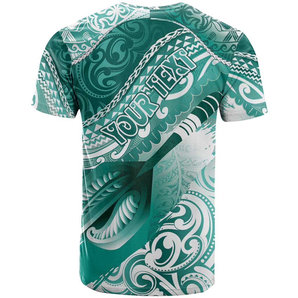 Personalised New Zealand Aotearoa Darts Masters T Shirt Maori Art Tattoo with Tribal Dart Symbol Teal Color - Polynesian Pride
