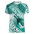 Personalised New Zealand Aotearoa Darts Masters Women V-Neck T-Shirt Maori Art Tattoo with Tribal Dart Symbol Teal Color - Polynesian Pride