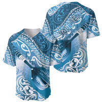 Personalised New Zealand Aotearoa Darts Masters Baseball Jersey Maori Art Tattoo with Tribal Dart Symbol Blue - Polynesian Pride