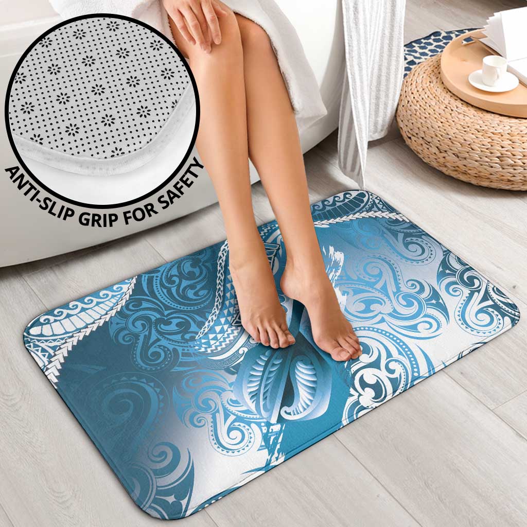 Personalised New Zealand Aotearoa Darts Masters Bathroom Set Maori Art Tattoo with Tribal Dart Symbol Blue - Polynesian Pride