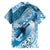 Personalised New Zealand Aotearoa Darts Masters Family Matching Off The Shoulder Long Sleeve Dress and Hawaiian Shirt Maori Art Tattoo with Tribal Dart Symbol Blue - Polynesian Pride