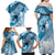 Personalised New Zealand Aotearoa Darts Masters Family Matching Off Shoulder Maxi Dress and Hawaiian Shirt Maori Art Tattoo with Tribal Dart Symbol Blue - Polynesian Pride