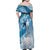 Personalised New Zealand Aotearoa Darts Masters Family Matching Off Shoulder Maxi Dress and Hawaiian Shirt Maori Art Tattoo with Tribal Dart Symbol Blue - Polynesian Pride