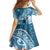 Personalised New Zealand Aotearoa Darts Masters Family Matching Off Shoulder Short Dress and Hawaiian Shirt Maori Art Tattoo with Tribal Dart Symbol Blue - Polynesian Pride