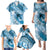 Personalised New Zealand Aotearoa Darts Masters Family Matching Puletasi and Hawaiian Shirt Maori Art Tattoo with Tribal Dart Symbol Blue - Polynesian Pride