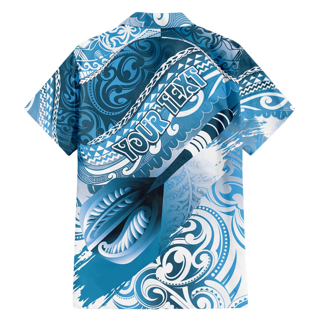 Personalised New Zealand Aotearoa Darts Masters Family Matching Summer Maxi Dress and Hawaiian Shirt Maori Art Tattoo with Tribal Dart Symbol Blue - Polynesian Pride