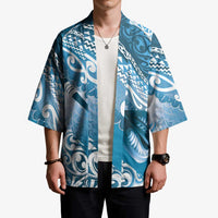Personalised New Zealand Aotearoa Darts Masters Kimono Maori Art Tattoo with Tribal Dart Symbol Blue - Polynesian Pride