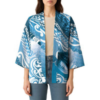 Personalised New Zealand Aotearoa Darts Masters Kimono Maori Art Tattoo with Tribal Dart Symbol Blue - Polynesian Pride