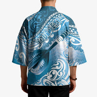 Personalised New Zealand Aotearoa Darts Masters Kimono Maori Art Tattoo with Tribal Dart Symbol Blue - Polynesian Pride