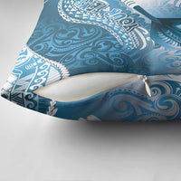 Personalised New Zealand Aotearoa Darts Masters Pillow Cover Maori Art Tattoo with Tribal Dart Symbol Blue - Polynesian Pride